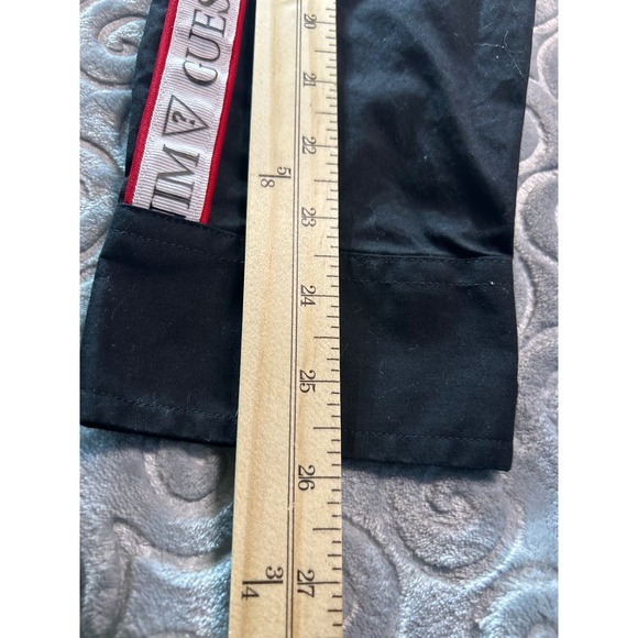 Guess Denimz Black Button Down Shirt Long Sleeve Red Stripe‎ Logo - Picture 8 of 9